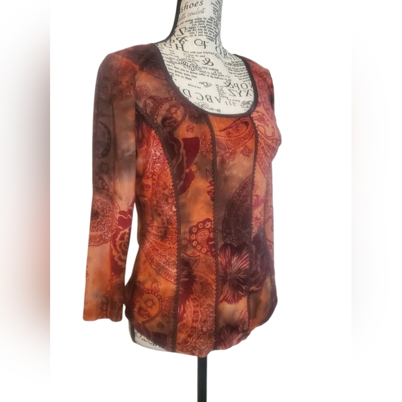 Cato long sleeve top with paisley design Size:S - Picture 2 of 6